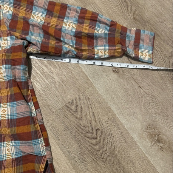 Flannel Button Down Western Shaket Women’s Plus Orange Dark 14w 16w XL XXL Comfy - Picture 5 of 10